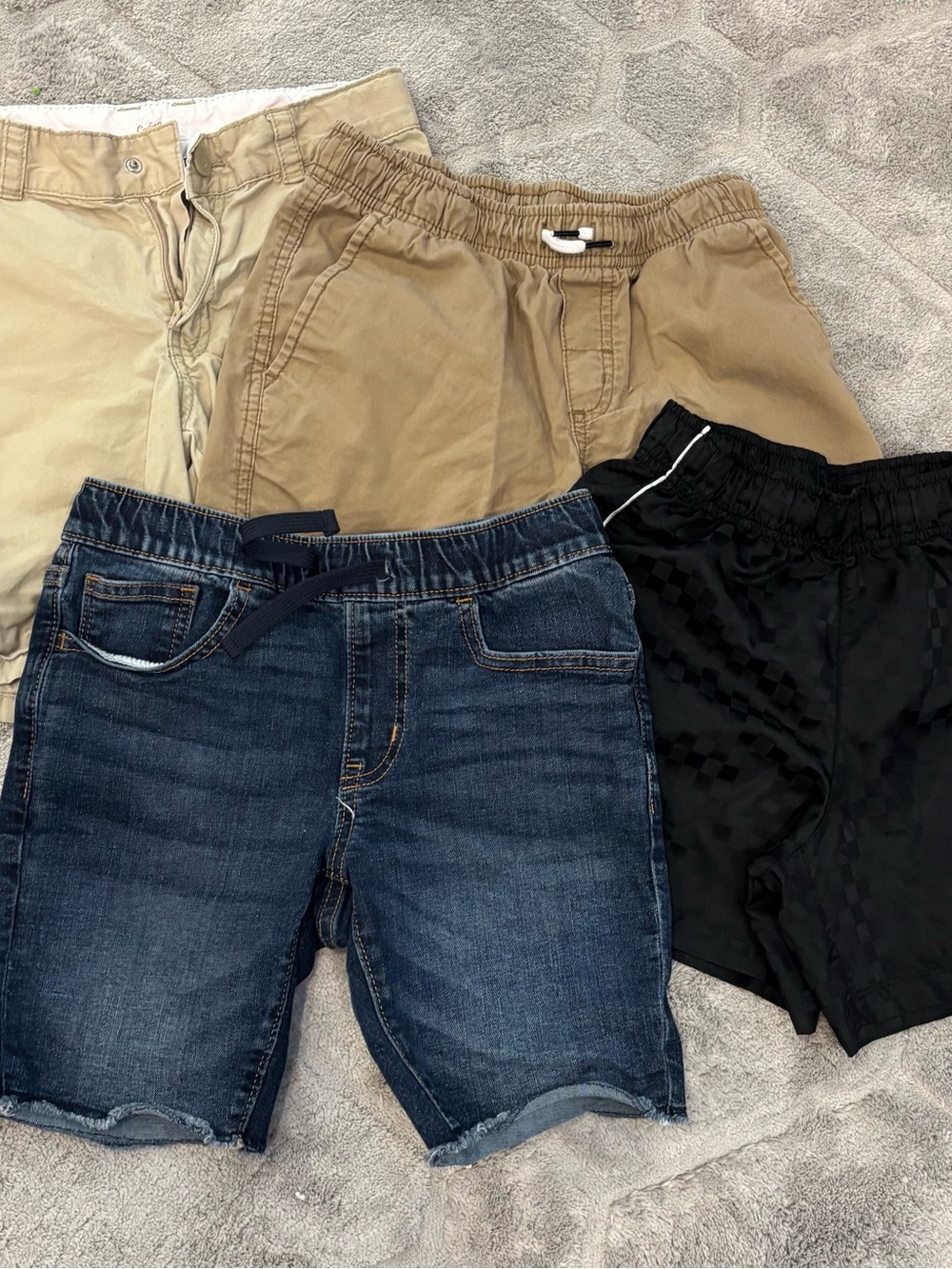 Cat & Jack Boys Pull-On Shorts in Tan, Denim Blue & Black